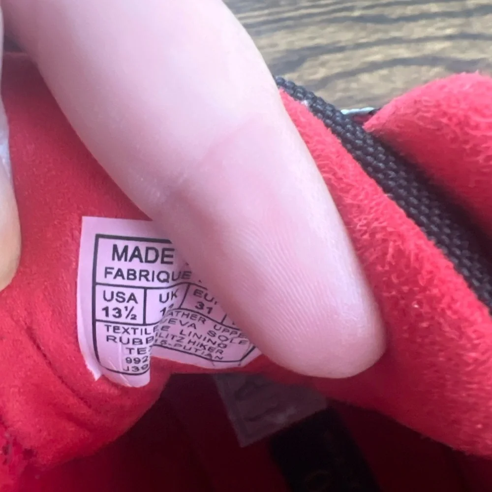 Polo by Ralph Lauren Kids Black and Red Hiking Boots
